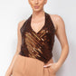 Surplice Halter Sequin Top