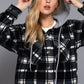 Plaid Print Hoodie Fleece Jacket