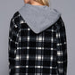 Plaid Print Hoodie Fleece Jacket