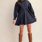 Long sleeve mini dress with lace detail