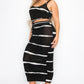 Plus sleeveless tie dye stripe 2 piece skirt set