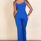 Ribbed sleeveless wide leg jumpsuit