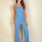 Notched neck cami jumpsuit