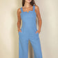 Notched neck cami jumpsuit