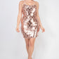 Sequin-studded crisscross back mini dress