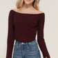 Long flare slv off shoulder sweater