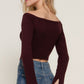 Long flare slv off shoulder sweater