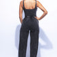 Washed Jumpsuit With Adjustable Ankle