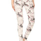 5-inch Long Yoga Style Banded Lined Floral Printed Knit Legging