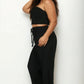 Plus Bustier Crop Cami Top & Slant Pocket Straight Pants