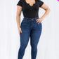 Plus Size Casual Split Neck Solid Short Sleeve Bodysuit