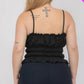 Plus Size Tiered Shirred Body Crop Top