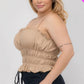 Plus Size Tiered Shirred Body Crop Top