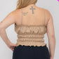 Plus Size Tiered Shirred Body Crop Top