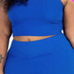 Plus Size Ribbed Cami Crop Top & Ruched Shorts Set