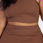 Plus Size Ribbed Cami Crop Top & Ruched Shorts Set