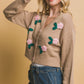 Mid cropped flower cardigan