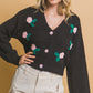 Mid cropped flower cardigan