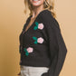 Mid cropped flower cardigan