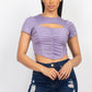 Front Cutout Ruching Top