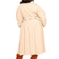Puff Sleeve Trench Jacket Dress