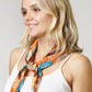 Flower Print Pleated Satin Scarf