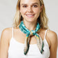 Circle Link Pleated Satin Scarf
