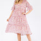 Shallow V-neck 4 Tiers Of Pleating Dress