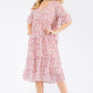 Shallow V-neck 4 Tiers Of Pleating Dress