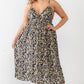 Plus Floral Smocked Waist Sleeveless Midi Dress