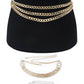 Stylish 3 Row Flat Chain Belt
